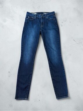 GAP 1969, Authentic True Skinny Jeans Women, Size 25R, Dark Wash Stretch Denim
